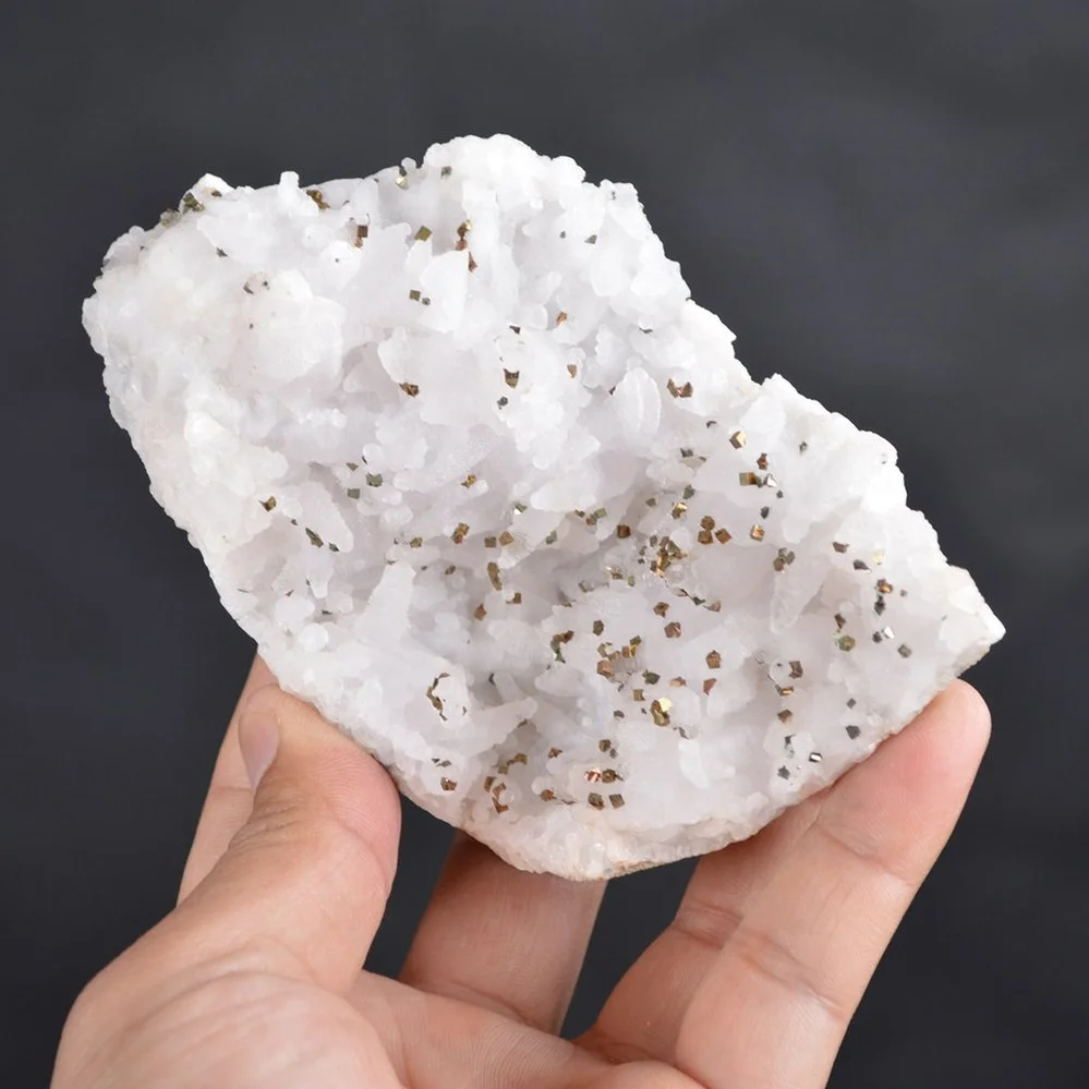 Iridescent Pyrite On Nailhead Calcite Crystals - Image 2