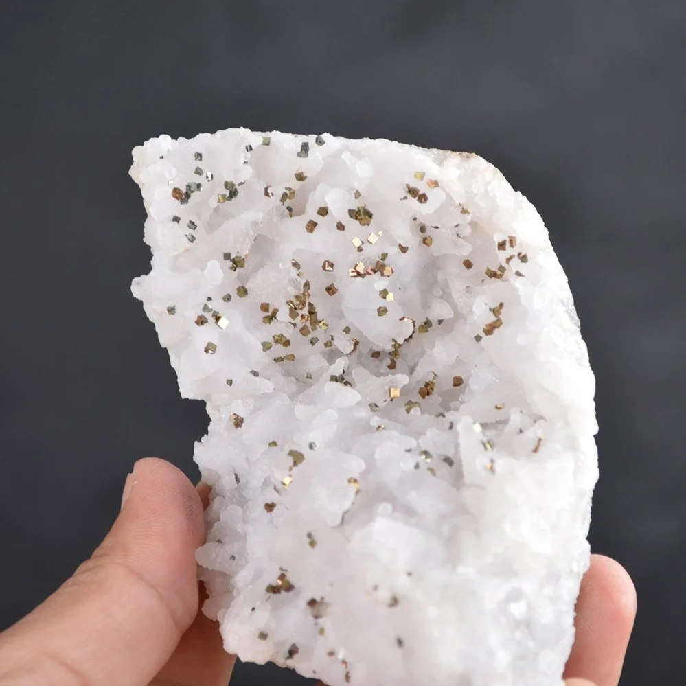 Iridescent Pyrite On Nailhead Calcite Crystals - Image 3