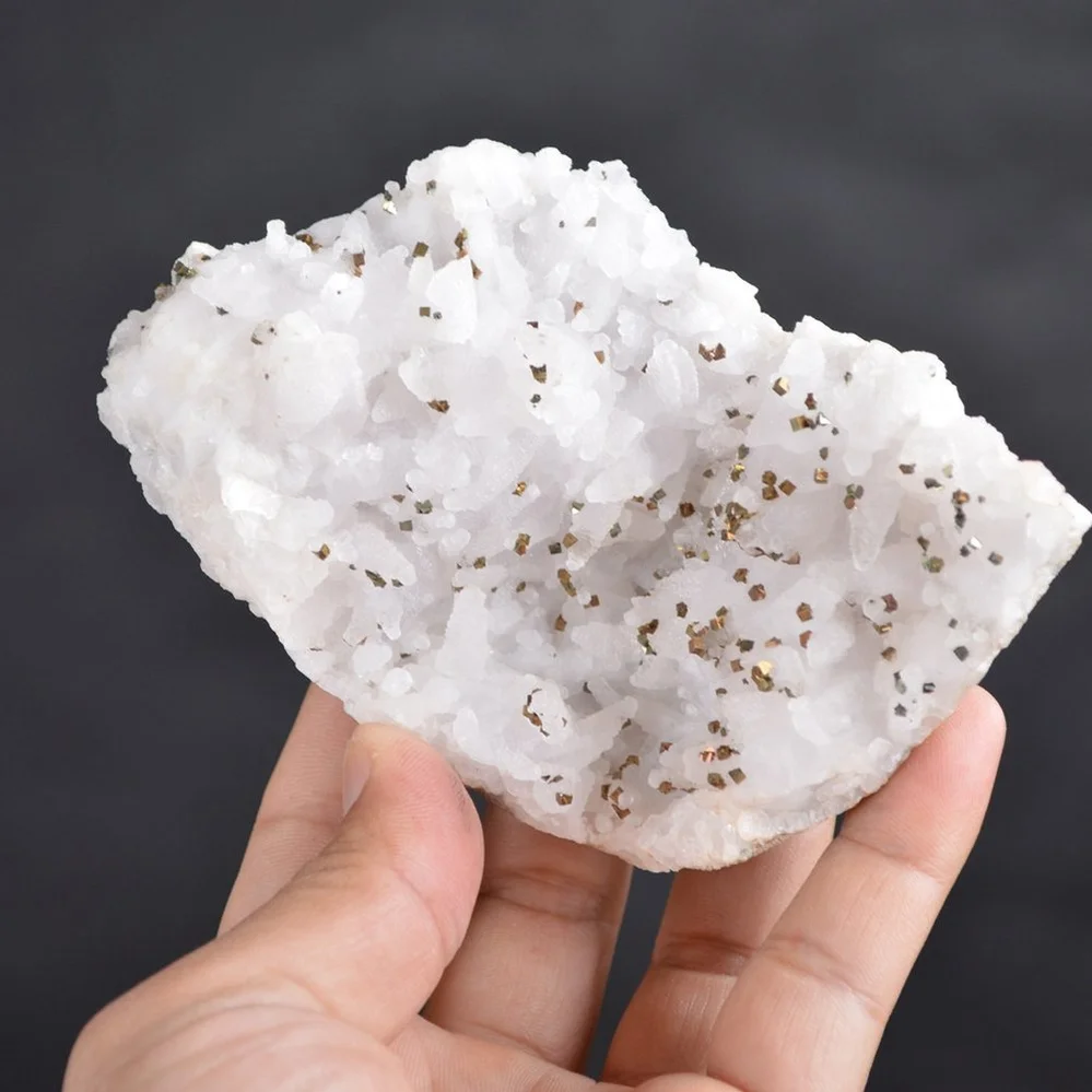 Iridescent Pyrite On Nailhead Calcite Crystals - Image 5