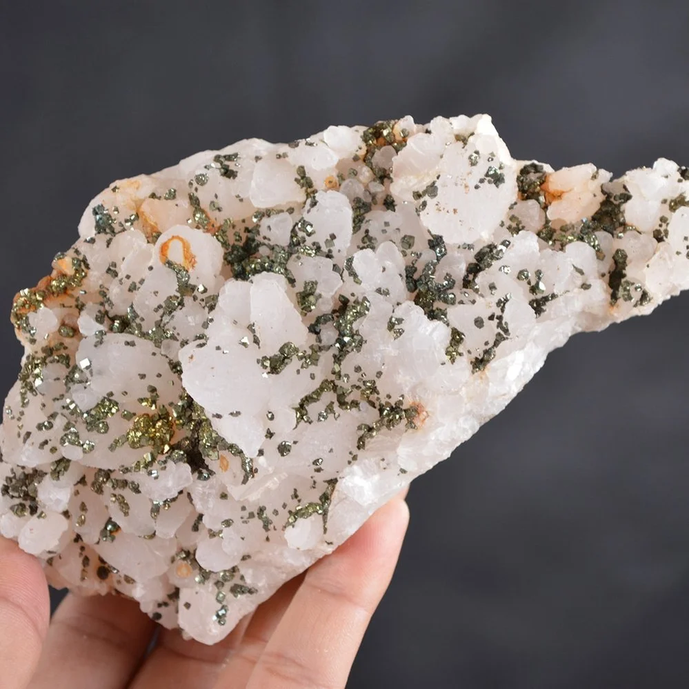 Iridescent Pyrite On Nailhead Calcite Crystals - Image 3