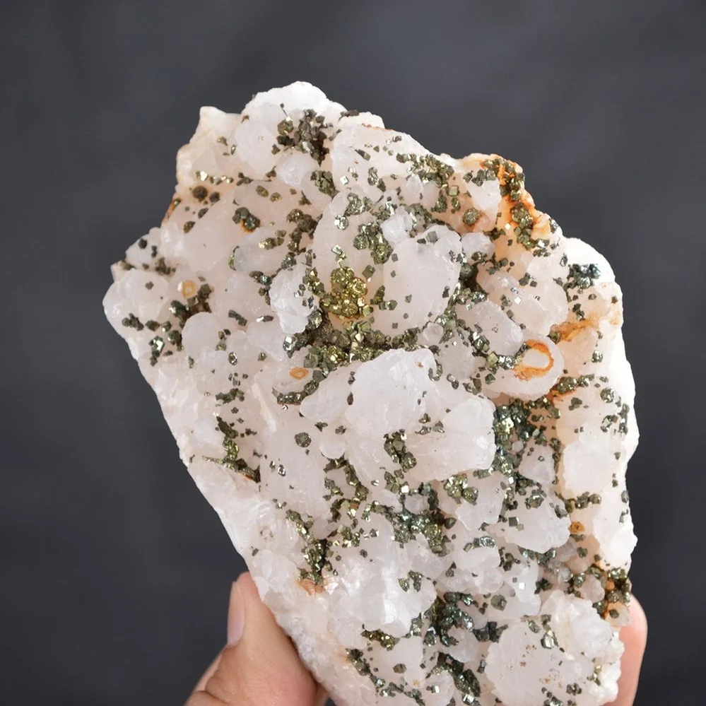 Iridescent Pyrite On Nailhead Calcite Crystals - Image 4