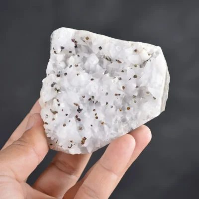 Iridescent Pyrite On Nailhead Calcite Crystals