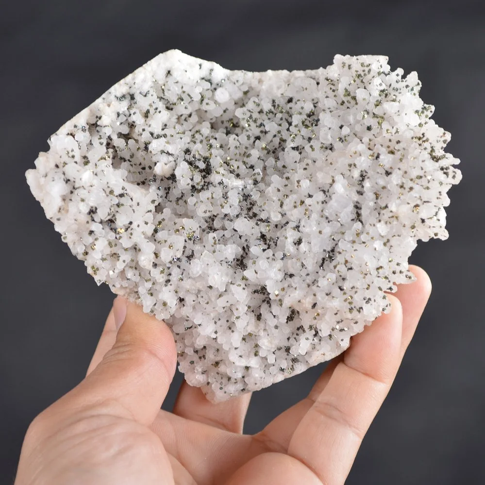 Iridescent Pyrite On Nailhead Calcite Crystals