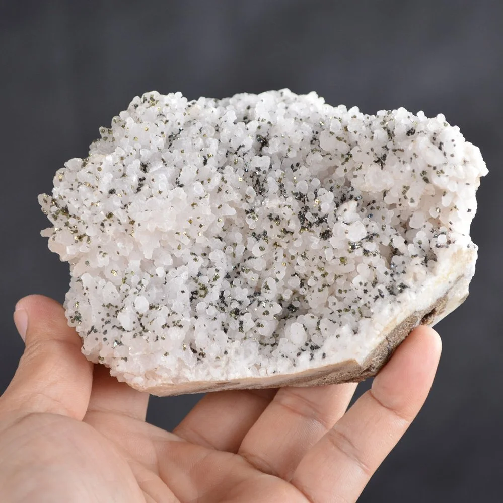 Iridescent Pyrite On Nailhead Calcite Crystals - Image 2