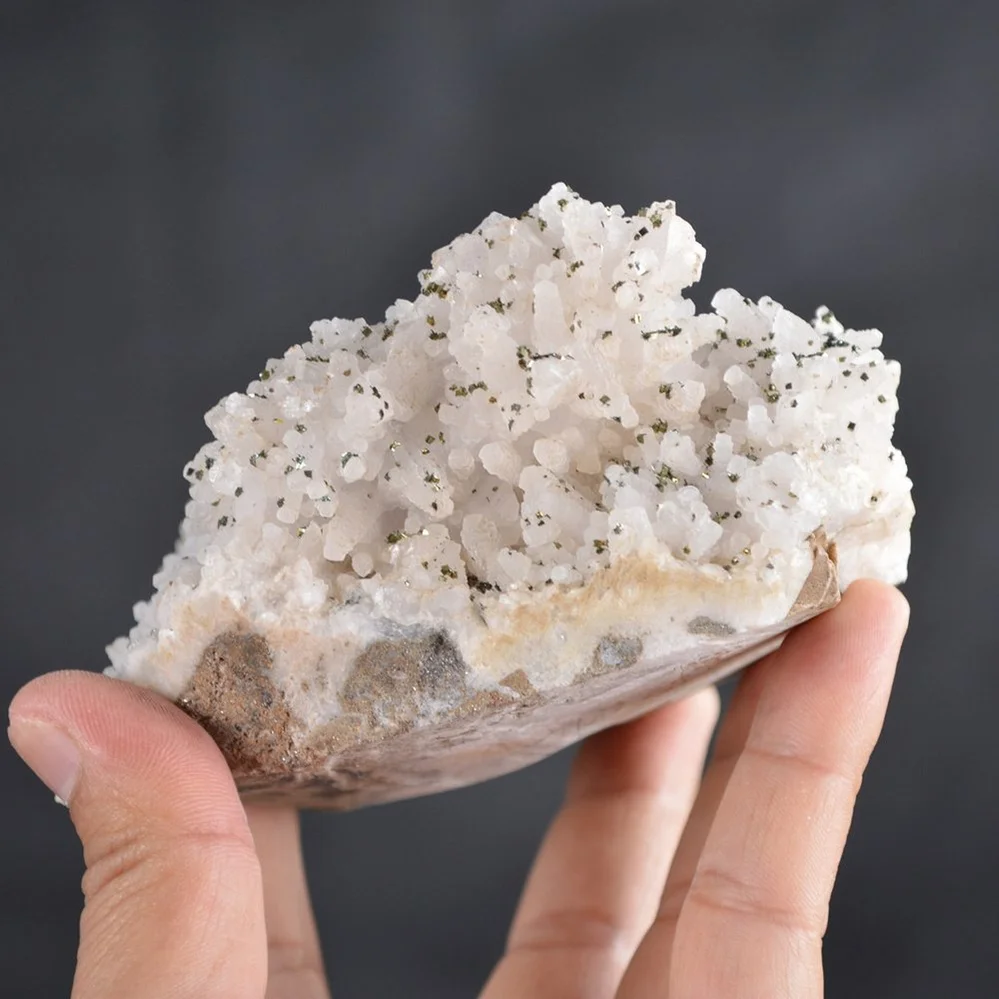 Iridescent Pyrite On Nailhead Calcite Crystals - Image 4