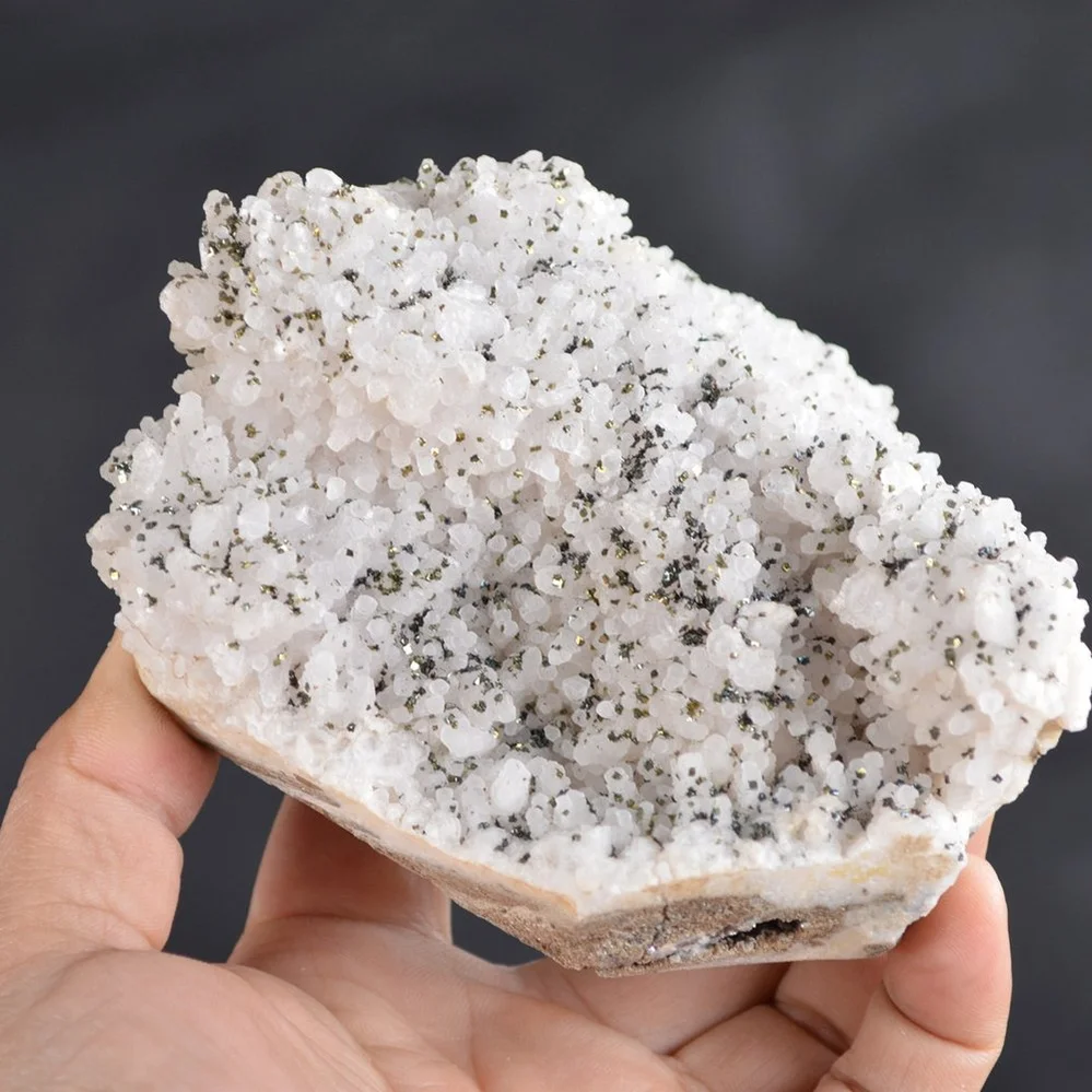 Iridescent Pyrite On Nailhead Calcite Crystals - Image 5