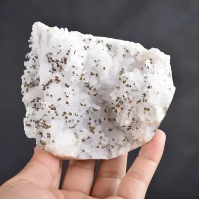 Iridescent Pyrite On Nailhead Calcite Crystals