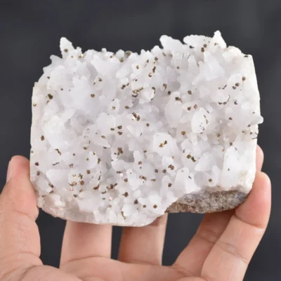 Iridescent Pyrite On Nailhead Calcite Crystals