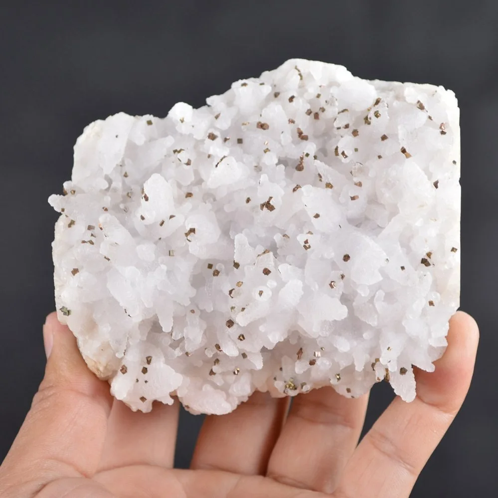 Iridescent Pyrite On Nailhead Calcite Crystals - Image 2