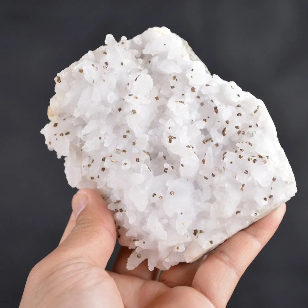 Iridescent Pyrite On Nailhead Calcite Crystals - Image 3