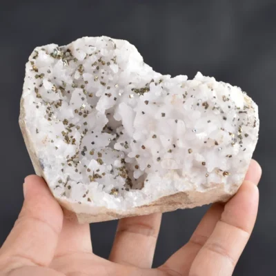 Iridescent Pyrite On Nailhead Calcite Crystals