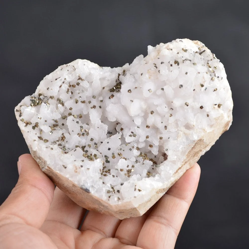 Iridescent Pyrite On Nailhead Calcite Crystals - Image 5