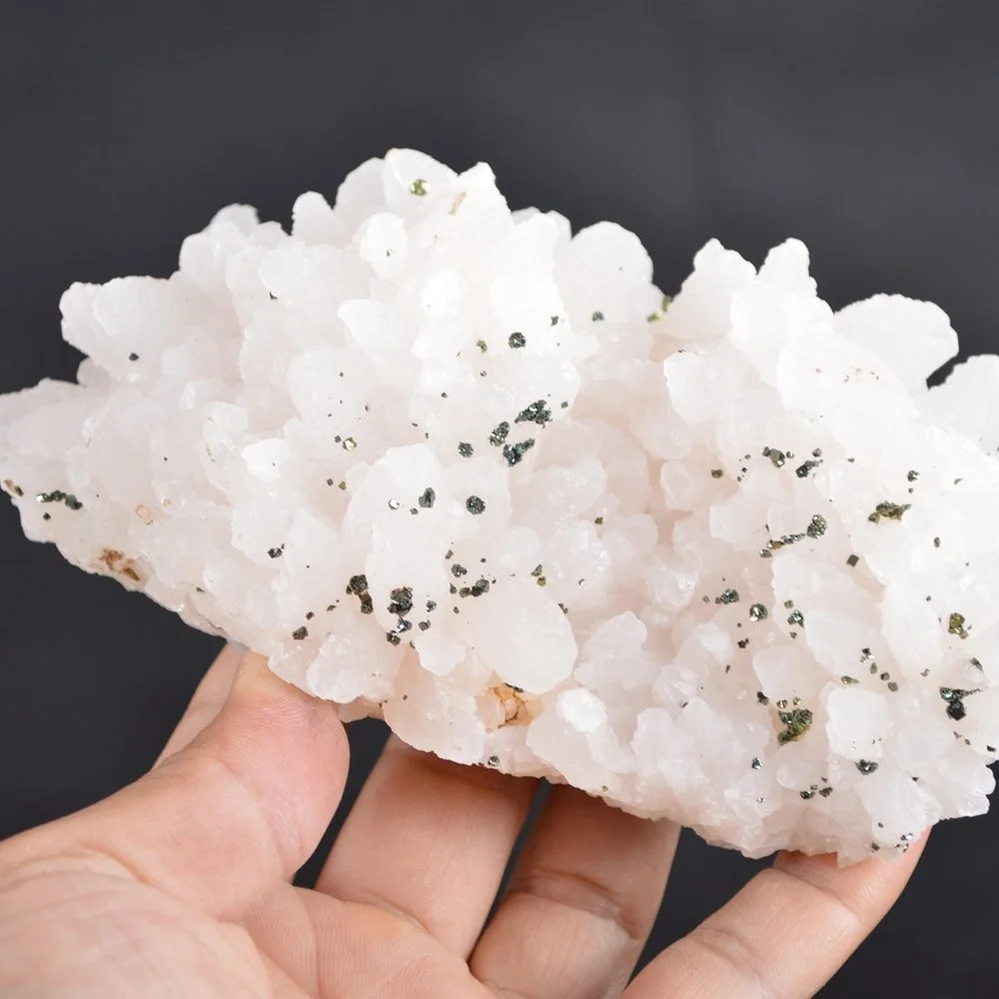 Iridescent Pyrite On Nailhead Calcite Crystals - Image 2