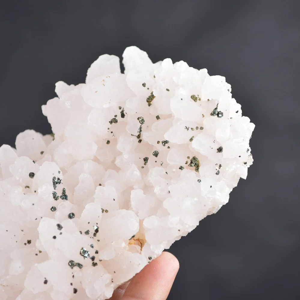 Iridescent Pyrite On Nailhead Calcite Crystals - Image 5