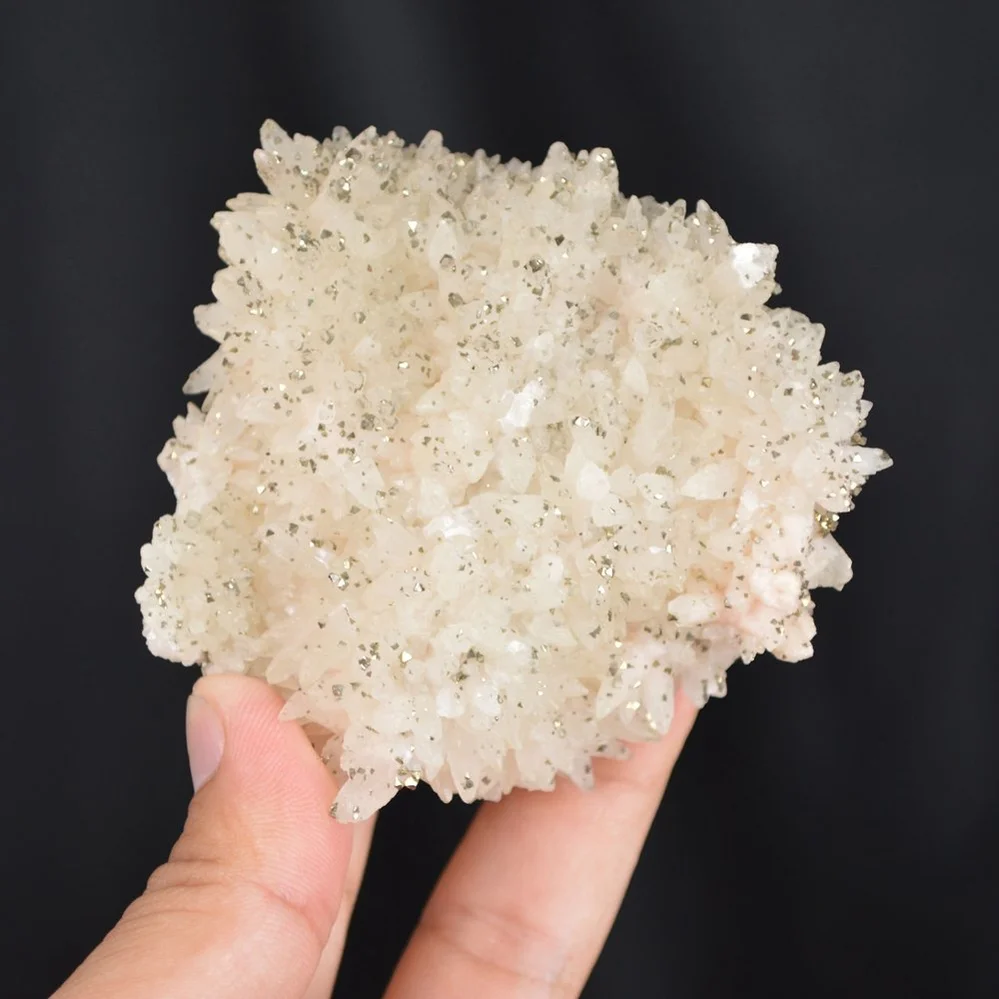 Iridescent Pyrite On Nailhead Calcite Crystals