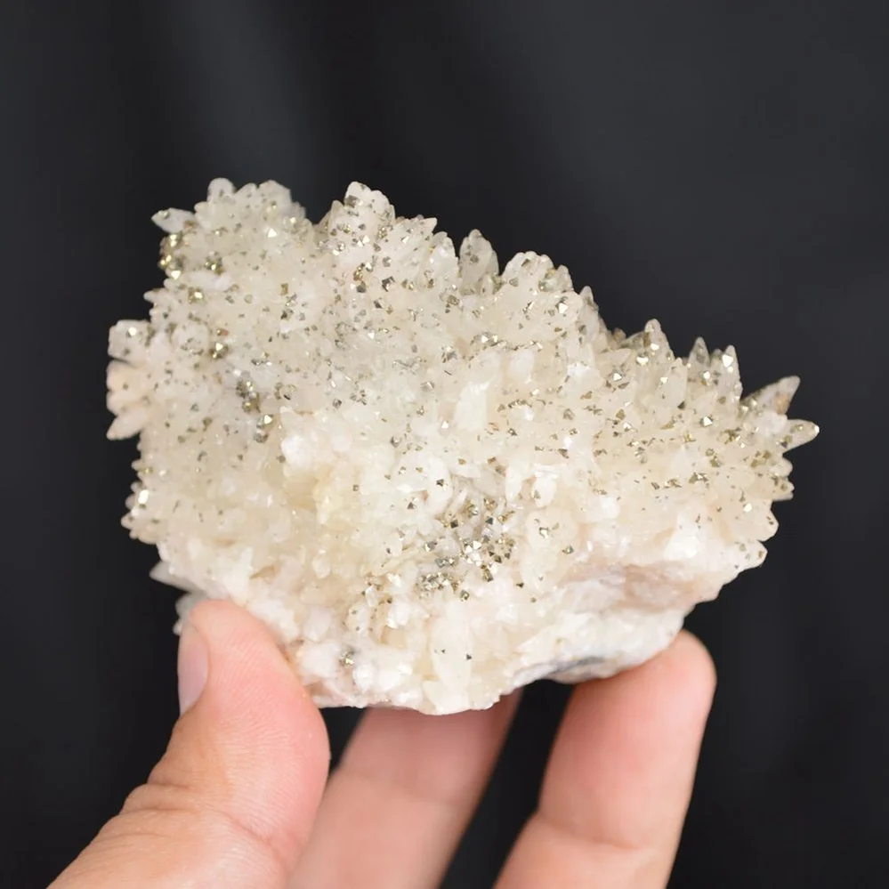 Iridescent Pyrite On Nailhead Calcite Crystals - Image 2