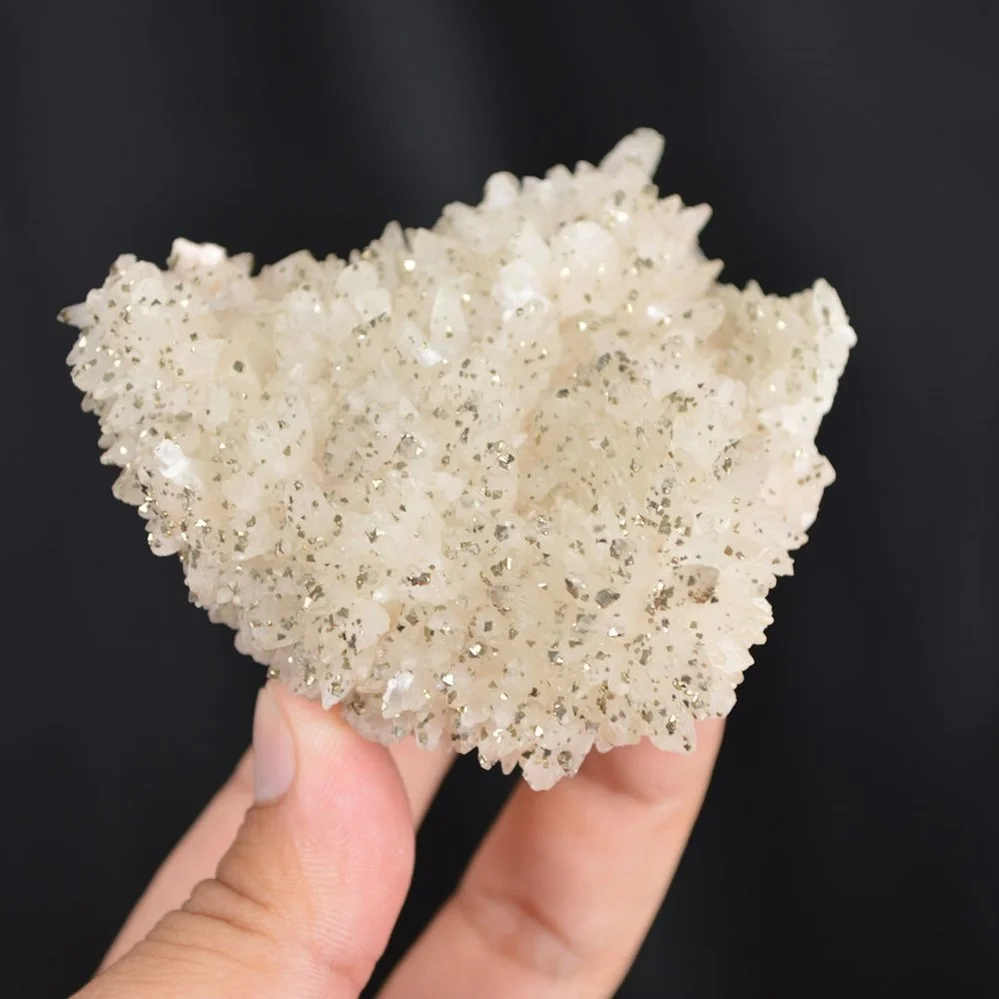 Iridescent Pyrite On Nailhead Calcite Crystals - Image 3