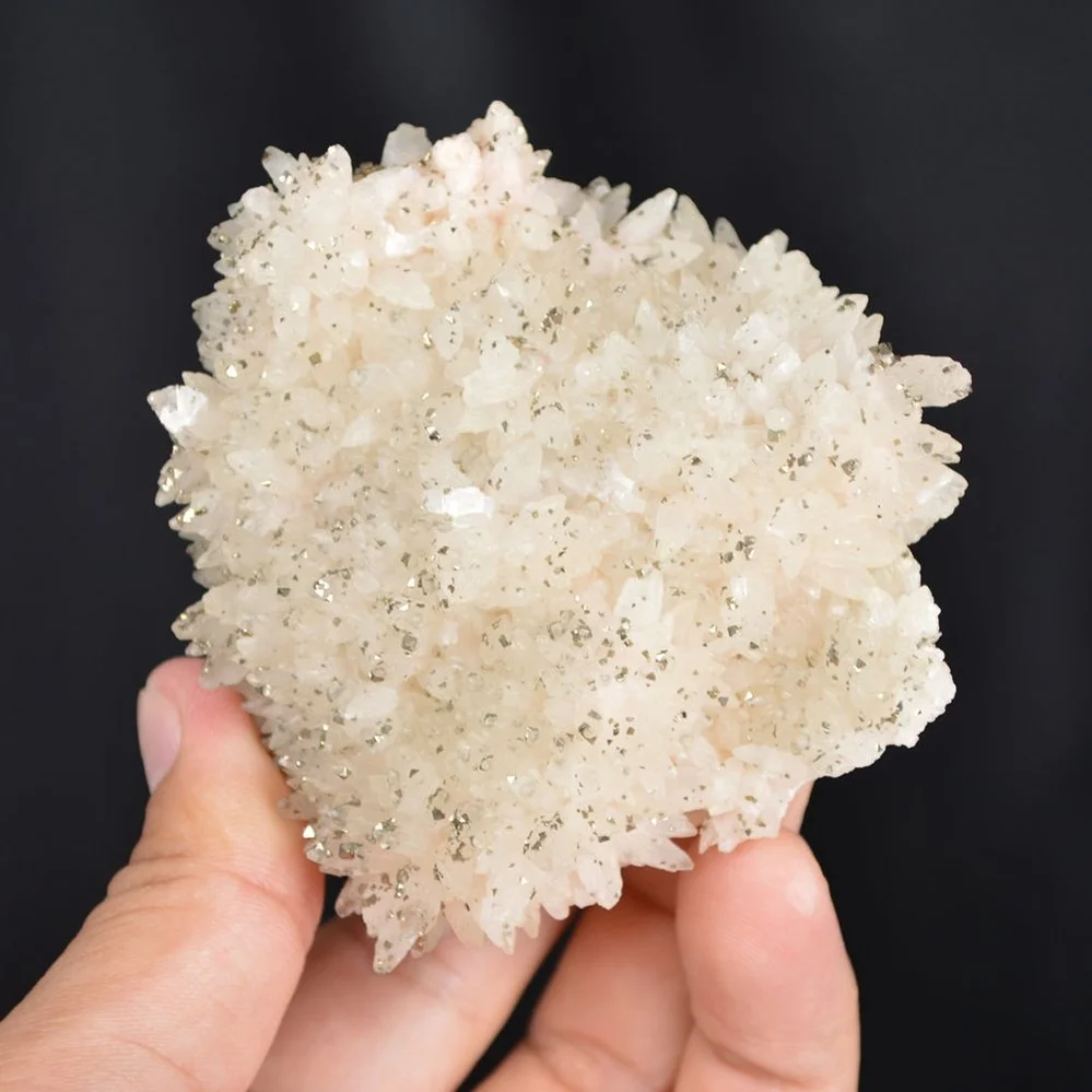 Iridescent Pyrite On Nailhead Calcite Crystals - Image 4