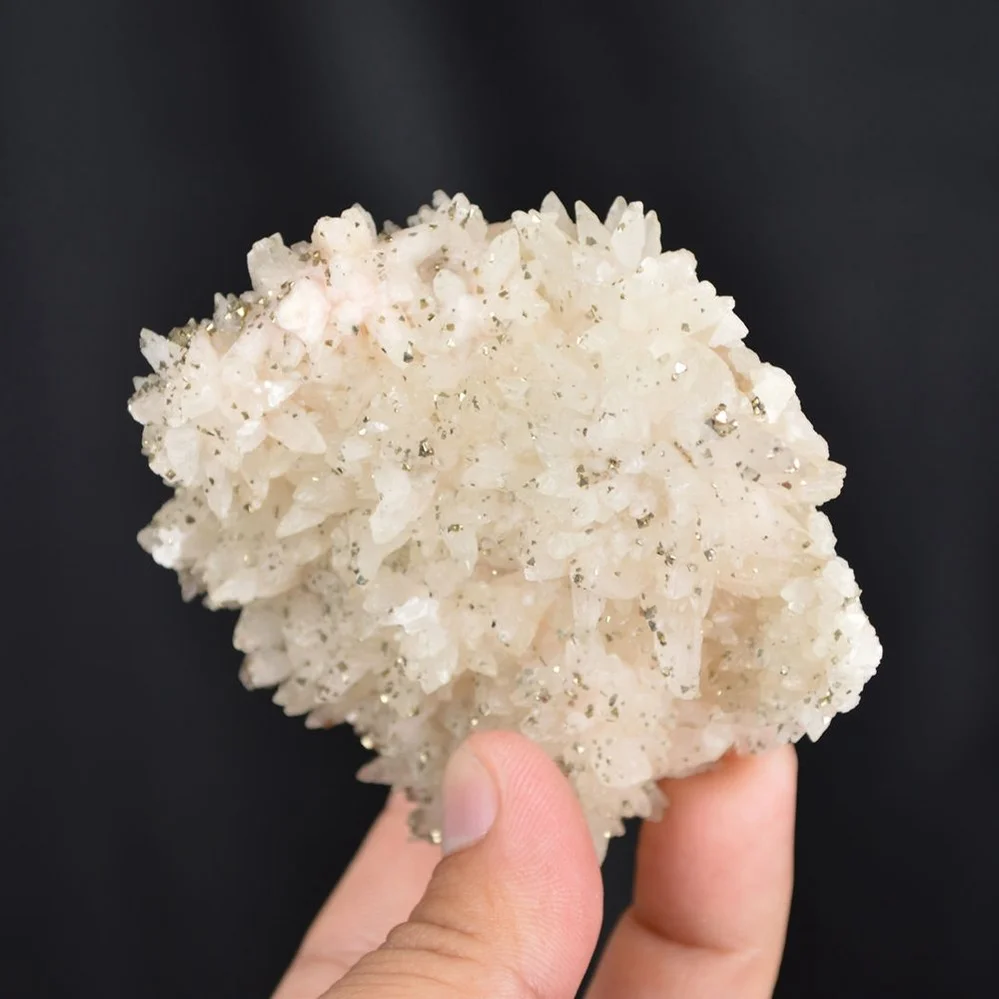 Iridescent Pyrite On Nailhead Calcite Crystals - Image 5