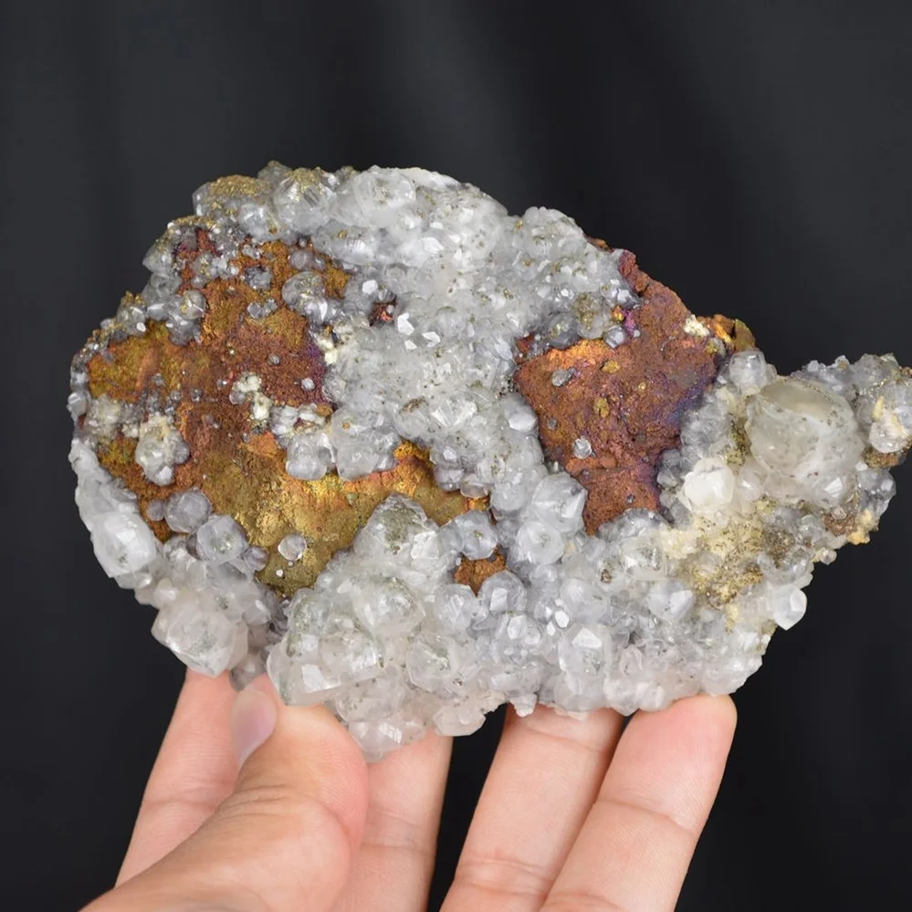 Calcite With Pyrite Inclusion And Chalcopyrite Crystals - Image 2