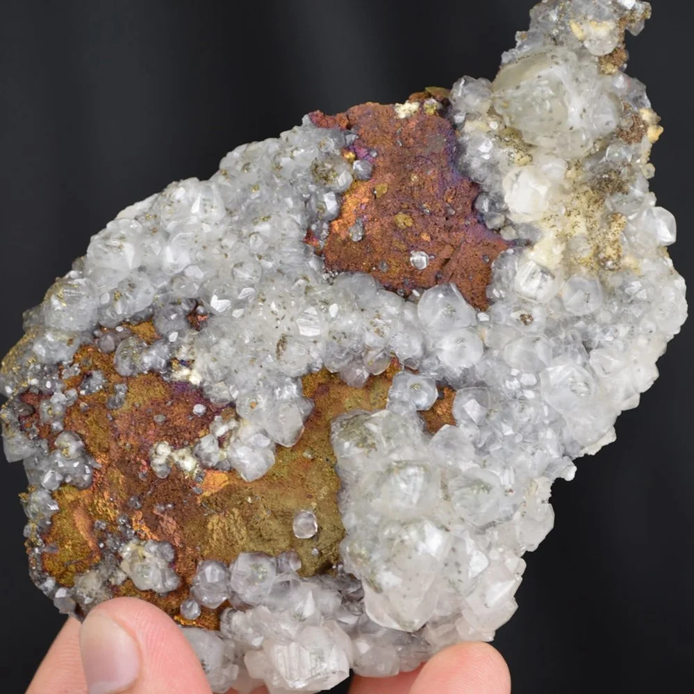 Calcite With Pyrite Inclusion And Chalcopyrite Crystals - Image 3