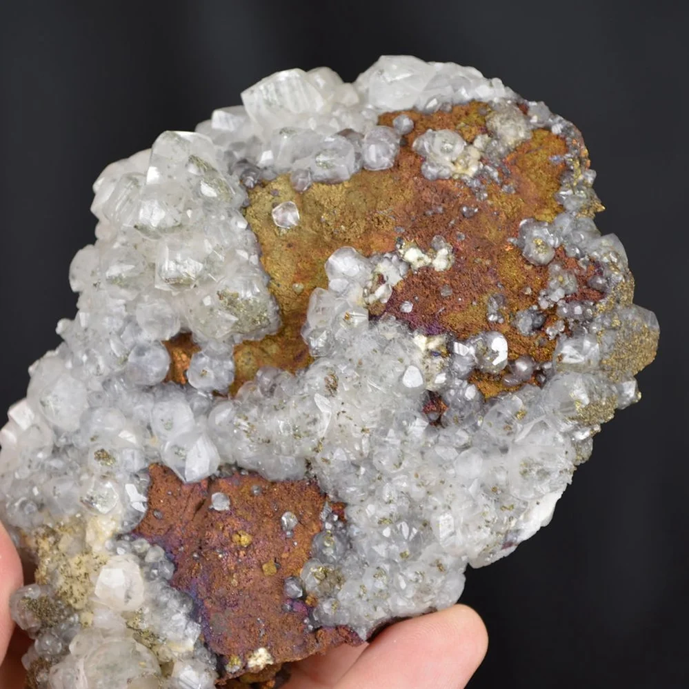 Calcite With Pyrite Inclusion And Chalcopyrite Crystals - Image 4