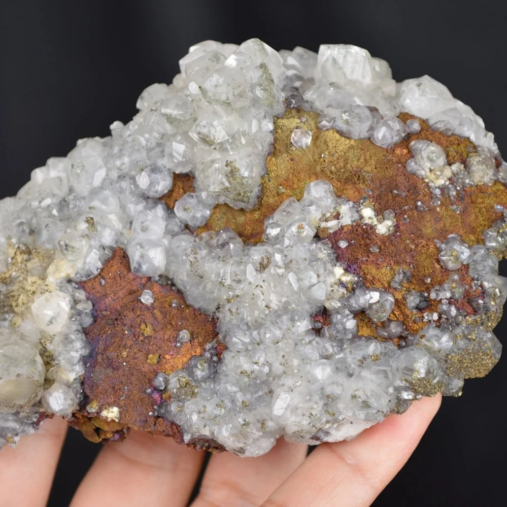 Calcite With Pyrite Inclusion And Chalcopyrite Crystals - Image 5