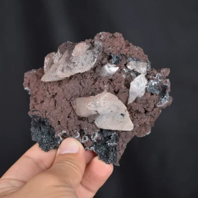 Calcite With Multiple Termination On Hematite