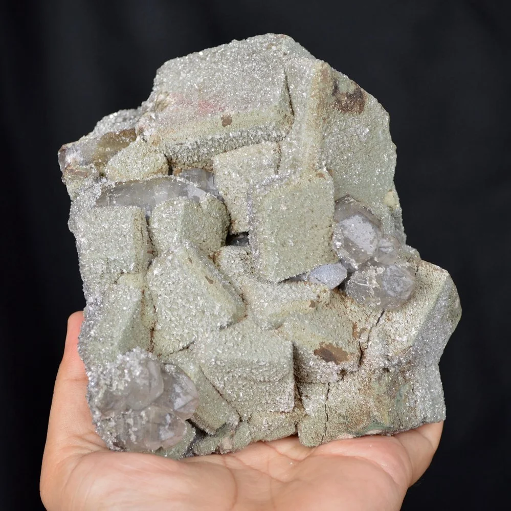 Quartz And Calcite Cover With Apophyllite Crystals