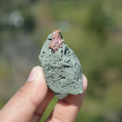 Native Copper With Chalcocite, Quartz In Rocks Matrix