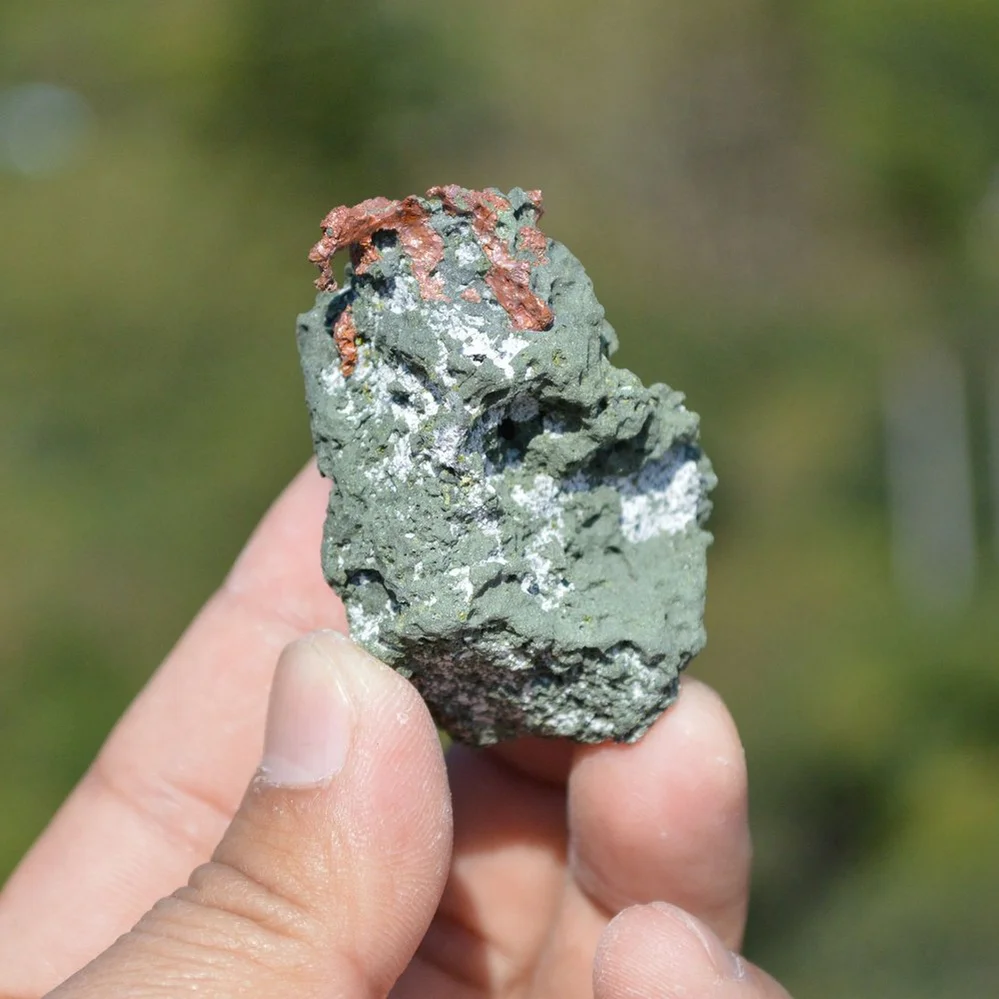 Native Copper With Chalcocite, Quartz In Rocks Matrix