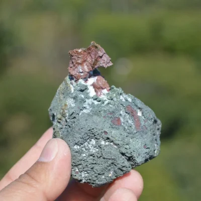 Native Copper With Chalcocite, Quartz In Rocks Matrix