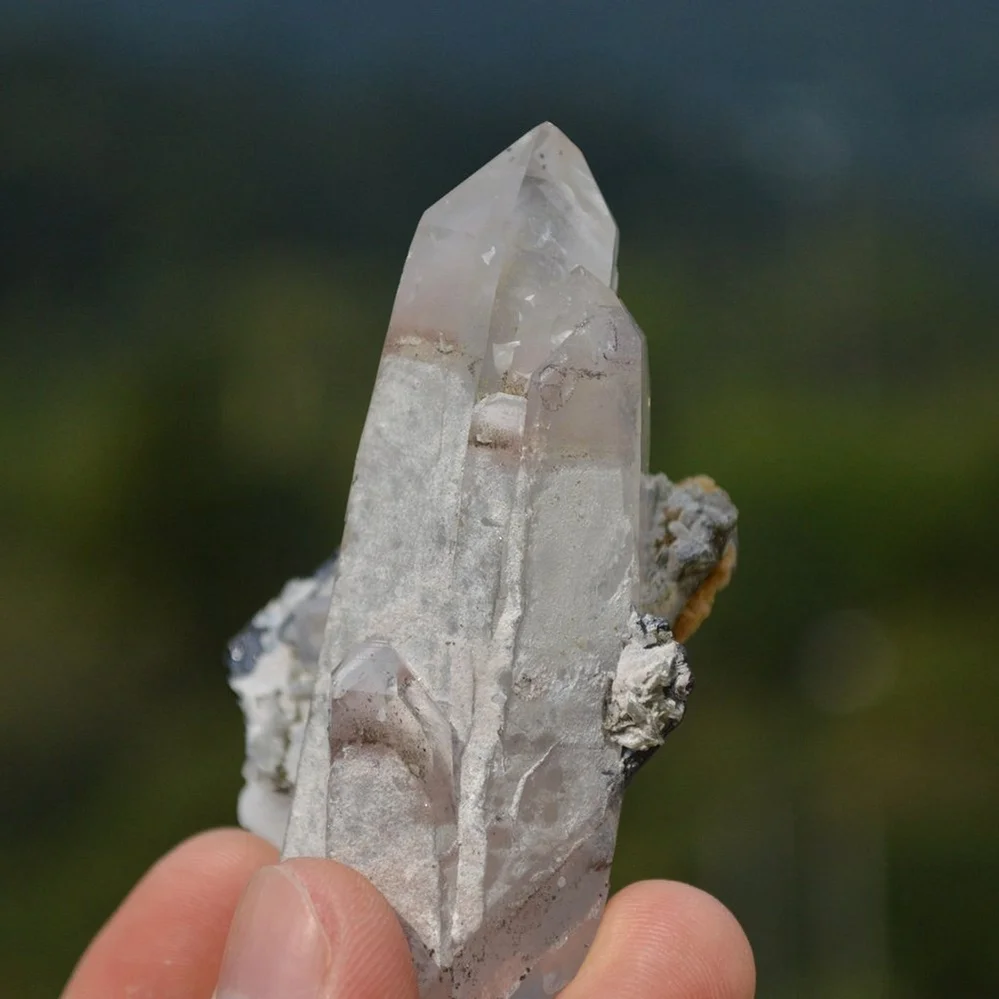 Ferberite With Double Terminated Ghost Quartz,Fluorite,Calcite,Dolomite,Mica Crystals - Image 5