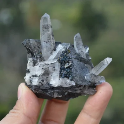 Ferberite With Quartz,Arsenopyrite,Mica Crystals