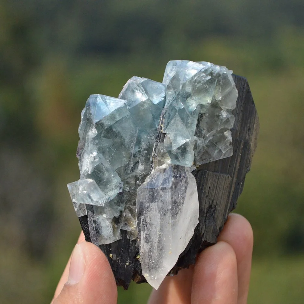 Ferberite With Quartz,Fluorite,Mica Crystals - Image 2