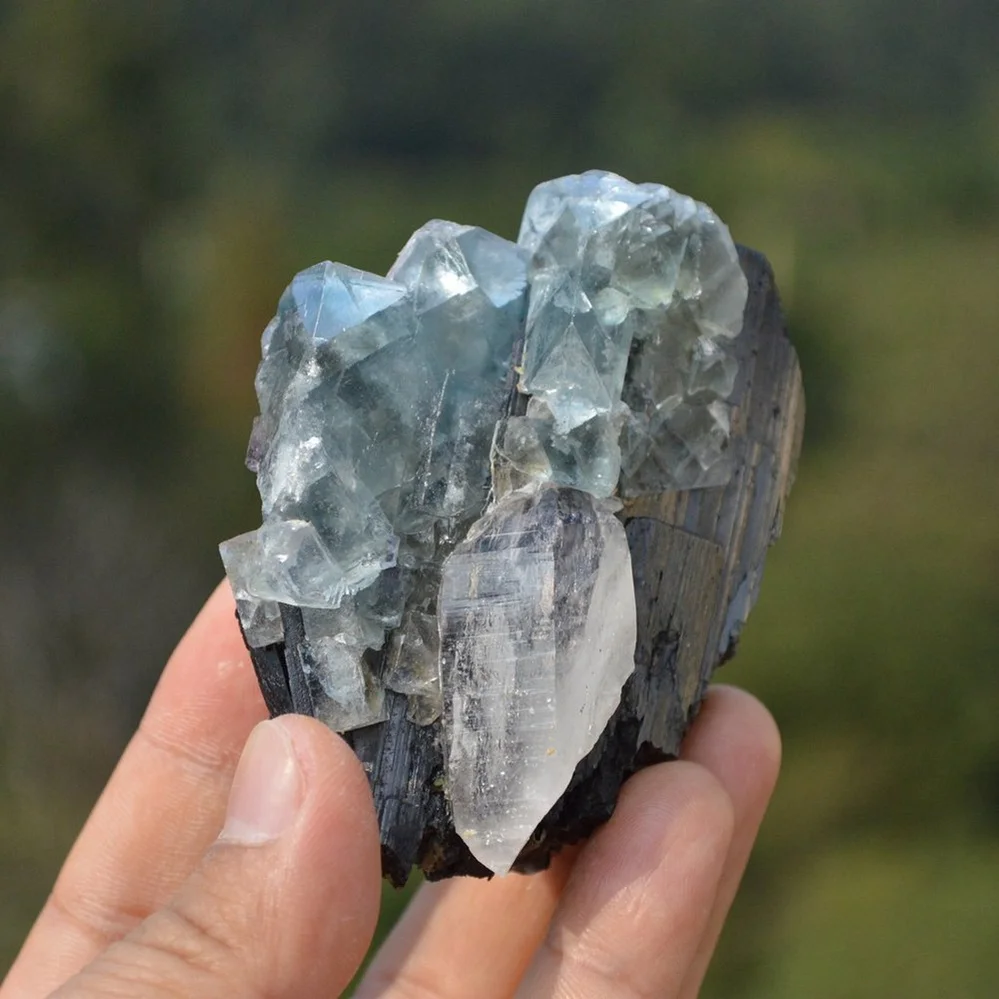 Ferberite With Quartz,Fluorite,Mica Crystals - Image 5