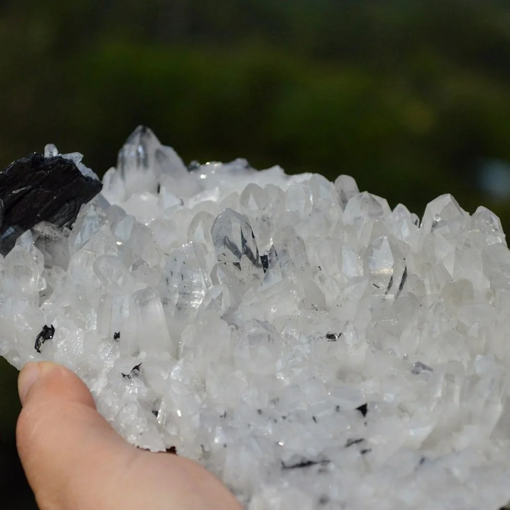 Floating Ferberite With Quartz And Bismuthinite Crystals - Image 5