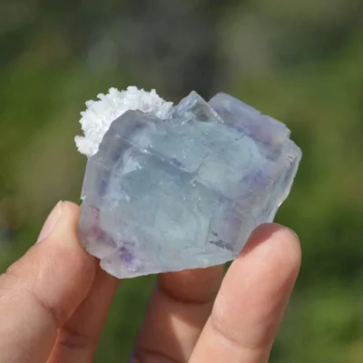 Ghost Fluorite With Calcite Crystals