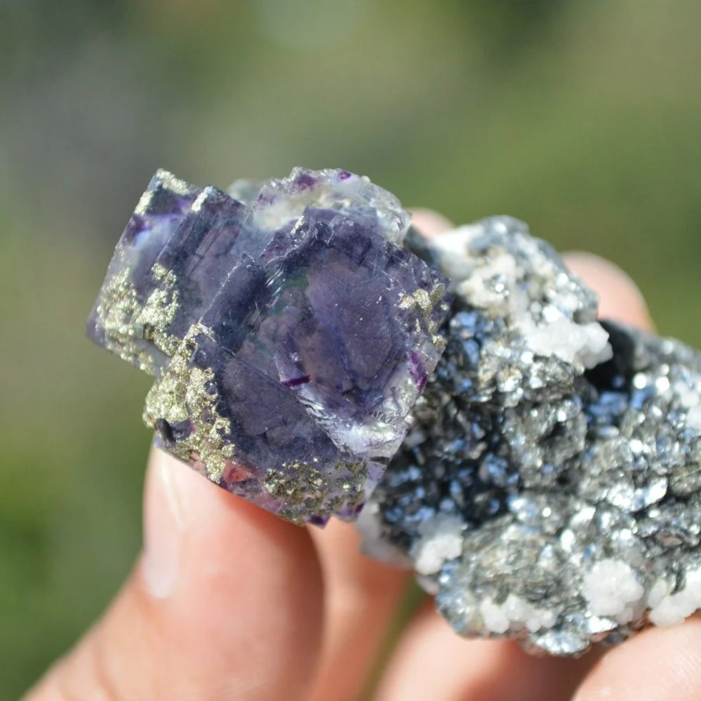 Fluorite With Mica,Pyrite,Calcite Crystals - Image 5