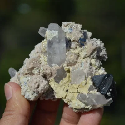 Quartz With Fluorite,Christophite,Arsenopyrite,Dolomite Crystals