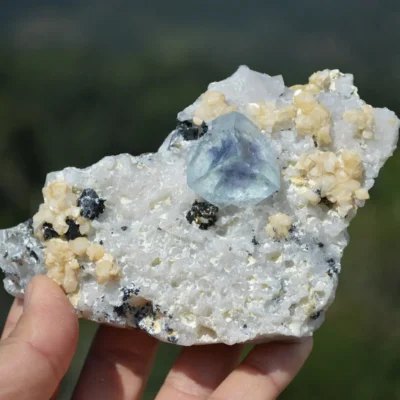 Ghost Fluorite With Dolomite, Christophite, Quartz, Arsenopyrite Crystals