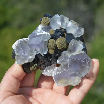 Fluorite With Christophite, Epidote, Calcite Crystals (Floater)