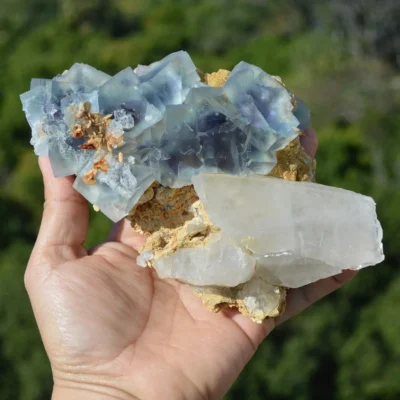 Fluorite With Quartz, Siderite, Mica Crystals