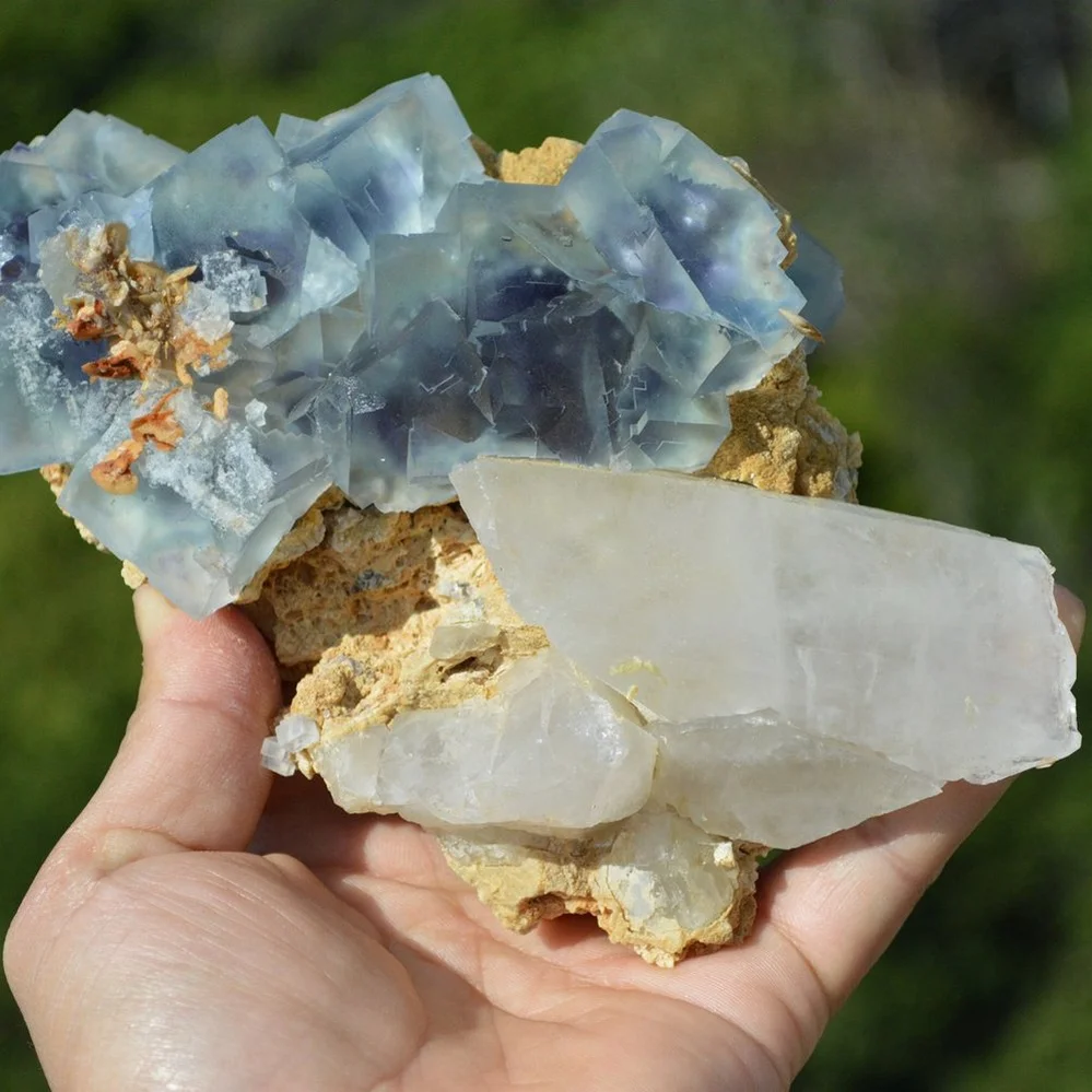 Fluorite With Quartz, Siderite, Mica Crystals - Image 2