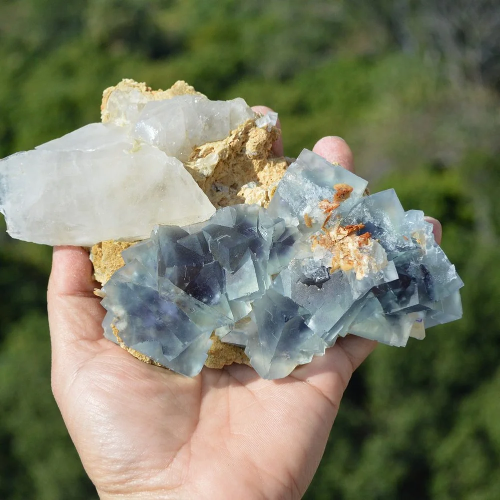 Fluorite With Quartz, Siderite, Mica Crystals - Image 3
