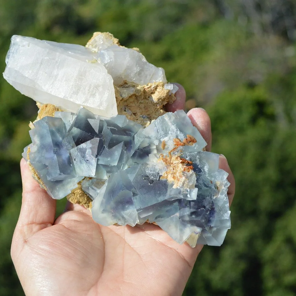 Fluorite With Quartz, Siderite, Mica Crystals - Image 4