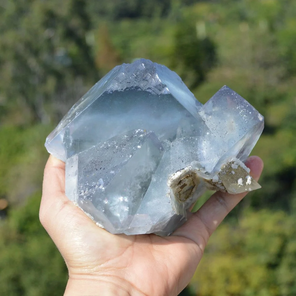 Ghost Fluorite With Quartz, Dolomite, Arsenopyrite Crystals
