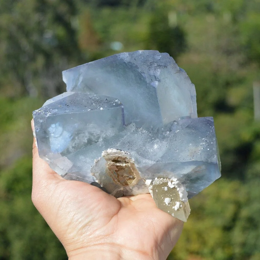 Ghost Fluorite With Quartz, Dolomite, Arsenopyrite Crystals - Image 2