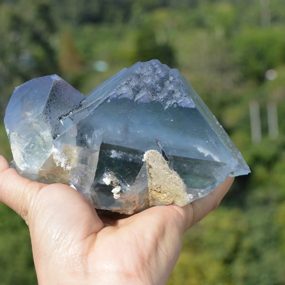 Ghost Fluorite With Quartz, Dolomite, Arsenopyrite Crystals - Image 4