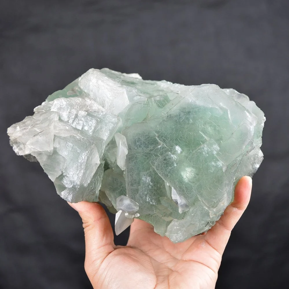 Big Cube Fluorite With Calcite Crystals - Image 4